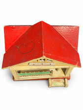 Antique Folk Art Handmade Wood Two Story Dollhouse, c. 1920s–30s picture