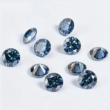 30 Pcs Round Cut Fancy Blue Color VVS1 Diamond Premium Quality gemstone 2mm picture