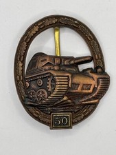 WWII GERMAN PANZER ASSAULT BADGE BRONZE 