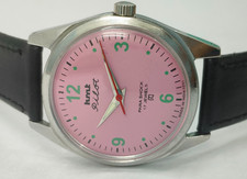 Vintage HMT Pilot Pink 17 Jewels Mechanical Hand Winding Men's Wrist Watch picture