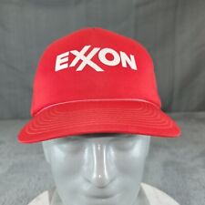 Vintage Exxon Trucker Hat Cap Snapback Red Full Foam Inside YoungAn Mens picture