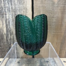 Fenton Emerald Glass Green Voltive Stamped Vintage picture