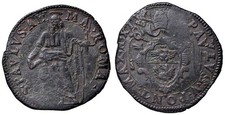 ITALY *** PAPAL STATES *** PAUL V *** QUATTRINO 1615 (AN-11) ***  SHARP *** L6 picture