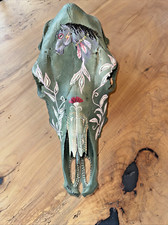 Beautifully Detailed Hand Painted Cow Skull With Teeth, Signed by Artist picture