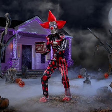 6 FT Animated Classics LED Checkmate Chuckles Animatronic Halloween Decoration picture