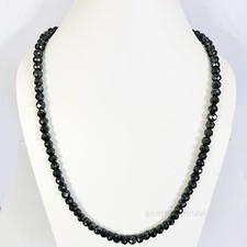 BLACK DIAMOND NECKLACE 28 inch 6 mm Certified AAA Rare Earth Mined picture