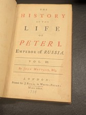 Antiquarian Book–The History of the Life of Peter I. Emperor of Russia. Vol. III picture