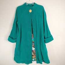 BESPOKE MCM 60s Style Retro Teal Cape Style Coat picture