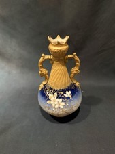 Antique RStK Turn Teplitz Bohemia Amphora Vase Art Nouveau Cobalt Gold 8.5” picture