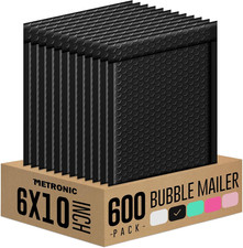 Bubble Mailers 6X10 Inch 600 Pack Black Waterproof Bubble Mailer Usable Size 6X9 picture