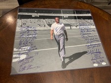 Multi Signed 1972 Miami Dolphins Photo Don Shula Bob Griese JSA Stickers picture