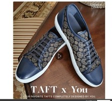 👟 Custom TAFT Jack Sneakers Men’s 11 One of a Kind Navy Medallion Starburst picture