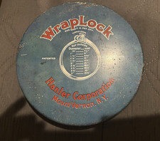 Hanler Corporation WrapLock Blue Gold Silver Advertising Tin picture