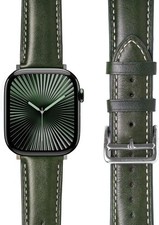 Elegant Handcrafted Full Grain Leather Watch Band for Apple Watch Sizes 42-49mm picture