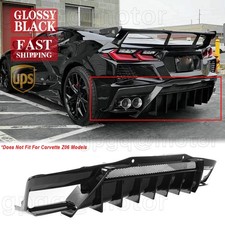 For Corvette C8 Z51 20-2025 5VM Style Glossy Black Rear Bumper Diffuser Replaced picture