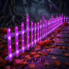 8 Pcs Halloween Light Up Garden Fence 13.8