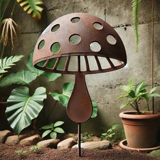 Rustic Handcrafted Mushroom Garden Stake - Mushroom Decor picture
