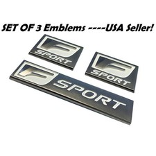 3pc Fender Side Emblem Rear Trunk Bumper Black Chrome Badge For F-Sport IS GS LS picture