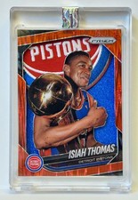 Isiah Thomas Handmade Custom Jersey Patch Card Prizm Detroit Pistons 1/1 picture