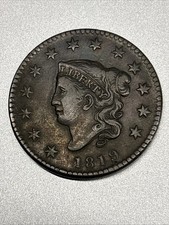 1819 Coronet Head Large Cent Fine+/VF Details Beautiful Coin Rare Date Good Rims picture