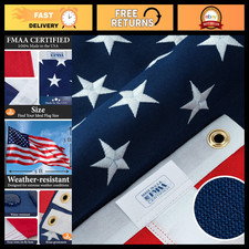 3x5 American Flags for Outdoors (Pack of 3) - Heavy Duty, All Weather, Embroider picture