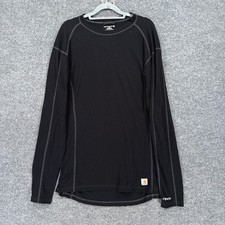 Carhartt Force Thermal Shirt Mens XL Tall Black Waffle Knit Long Sleeve Top picture