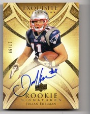 2009 Exquisite Rookie Signatures 158 Julian Edelman Patriots RC Auto 17/99 picture