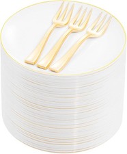 200PCS Gold Dessert Plates 6.3