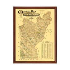 Old Map of Trinity County, CA 1894 - Vintage California Art picture