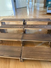2 Set Large Wooden Tiered Riser Display Stands (12