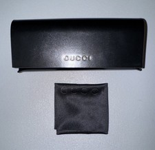 Authentic Gucci Black Leather Eyeglasses Sunglasses Soft Case -w/ Cleaning Cloth picture