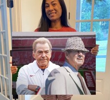 Alabama Football Art, Nick Saban, Bear Bryant, Bama, Roll Tide, Crimson Tide picture
