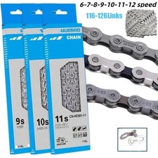 6/7/8/9/10/11/12Speed Chain Tiagra MTB Road Hybrid Bike Chain 116-126 Quick Link picture
