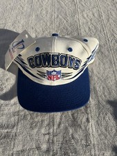 Vtg 90s NFL Dallas Cowboys Diamond Cut White Dome Logo Athletic Snapback Hat picture