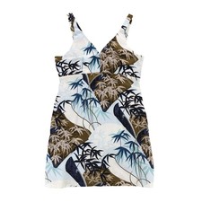 vtg Shannon Marie Mini Dress Hawaii XXL Multicolor Bamboo Tropical Print Cotton picture