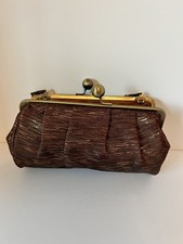 Vintage Unlisted by Kenneth Cole Production MetallicBrown Sparkly Evening Clutch picture