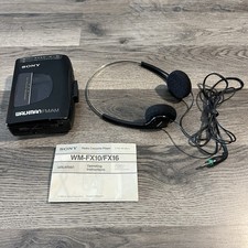 Vintage Sony Walkman Cassette FM/AM Radio WM-FX10 W/ Headphones & Manual picture