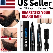 2x Waterproof Beard Pencil Filler Long Last Hair Grower Moustache Eyebrow +Brush picture