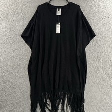 BCBGMaxAzria Womens Poncho Black Size Medium Large Drue Rayon Nylon Blend picture