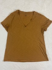 Madewell Whisper Cotton V-Neck Tee — Amber Gold — Medium picture