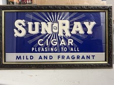 Vintage 1930s Sun-Ray Cigar Store Window Poster Sign - Framed picture