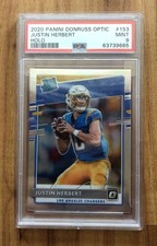 2020 Panini Donruss Optic - Rated Rookies Justin Herbert #153 Holo Prizm PSA 9 picture