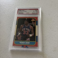 Fleer 1986-87 Patrick Ewing Rookie #32 PSA 6 Graded New York Knicks picture