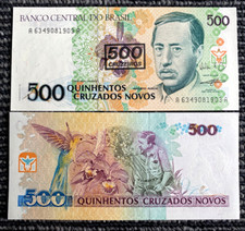 Brazil 500 Cruzeiros on 500 1990 Banknote World Paper Money UNC Currency Bill picture