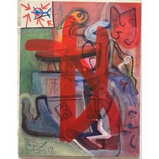 Original Abstract Painting Noah Marchiando Fine Art Wall Decor 12x9 Oil Pastel picture