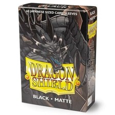 Japanese Matte Black 60 ct Dragon Shield Sleeves YuGiOh Size picture