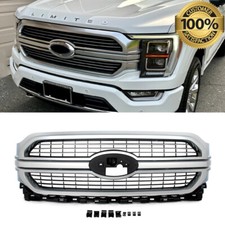 Brushed Satin Aluminum Front Bumper Grille For Ford 2021-2023 F-150 F150 Limited picture
