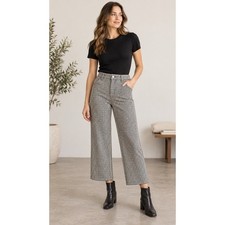 Madewell Mid Rise Kick Out Jeans Size 31 Houndstooth Cropped NWOT picture