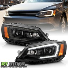 For 2011-2018 Volkswagen Jetta Halogen Upgrade LED Tube Projector Headlights Set picture