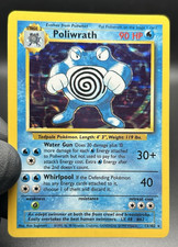 Poliwrath Holo + Poliwag Poliwhirl Evolution Line Base Set Unlimited WOTC picture
